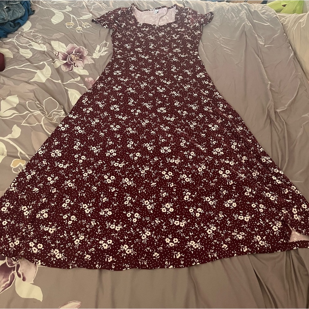Burgundy Floral Maxi